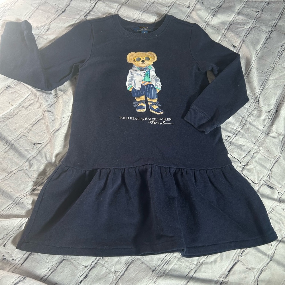 Ralph Lauren Navy Polo Bear Graphic Dress